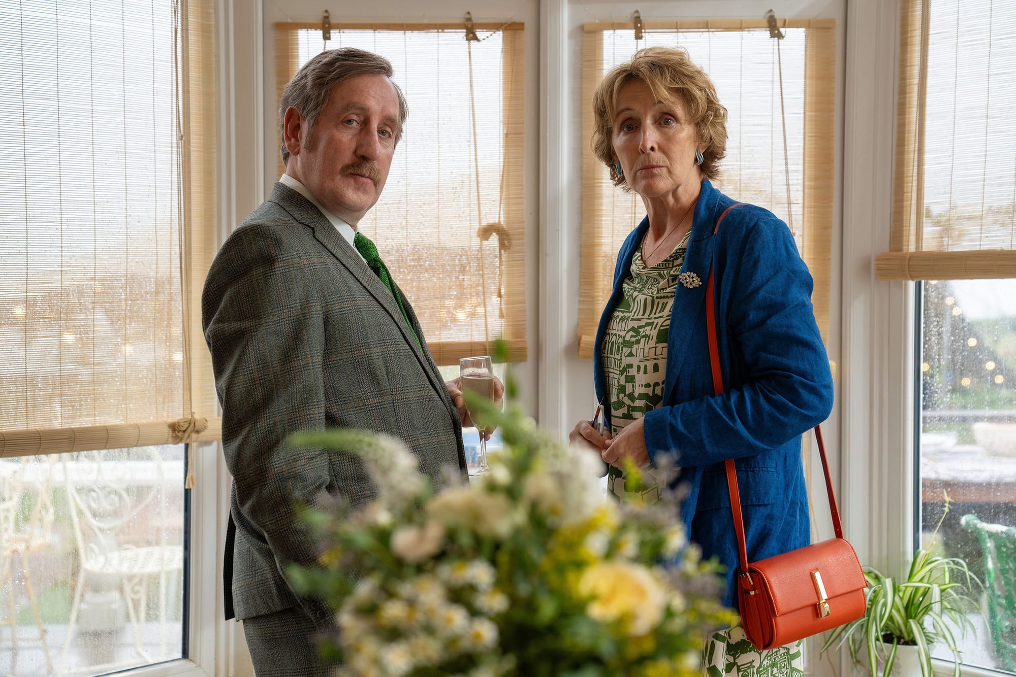 Michael Smiley and Fiona Shaw in 'Bad Sisters' Season 2