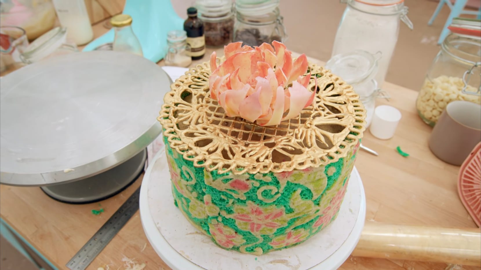 Sumayah’s ‘Batik Mousse Cake’ Showstopper from 'The Great British Baking Show's Season 15 Desserts Week