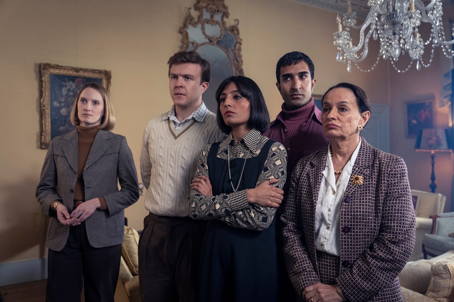 Lady Catherine (Allegra Marland), Felix Hearne (Jack Myers), Devi Langridge (Ellora Torchia) Krishna Mehta (Parth Thakerar), Anita Mehta ( (Soni Razdan).