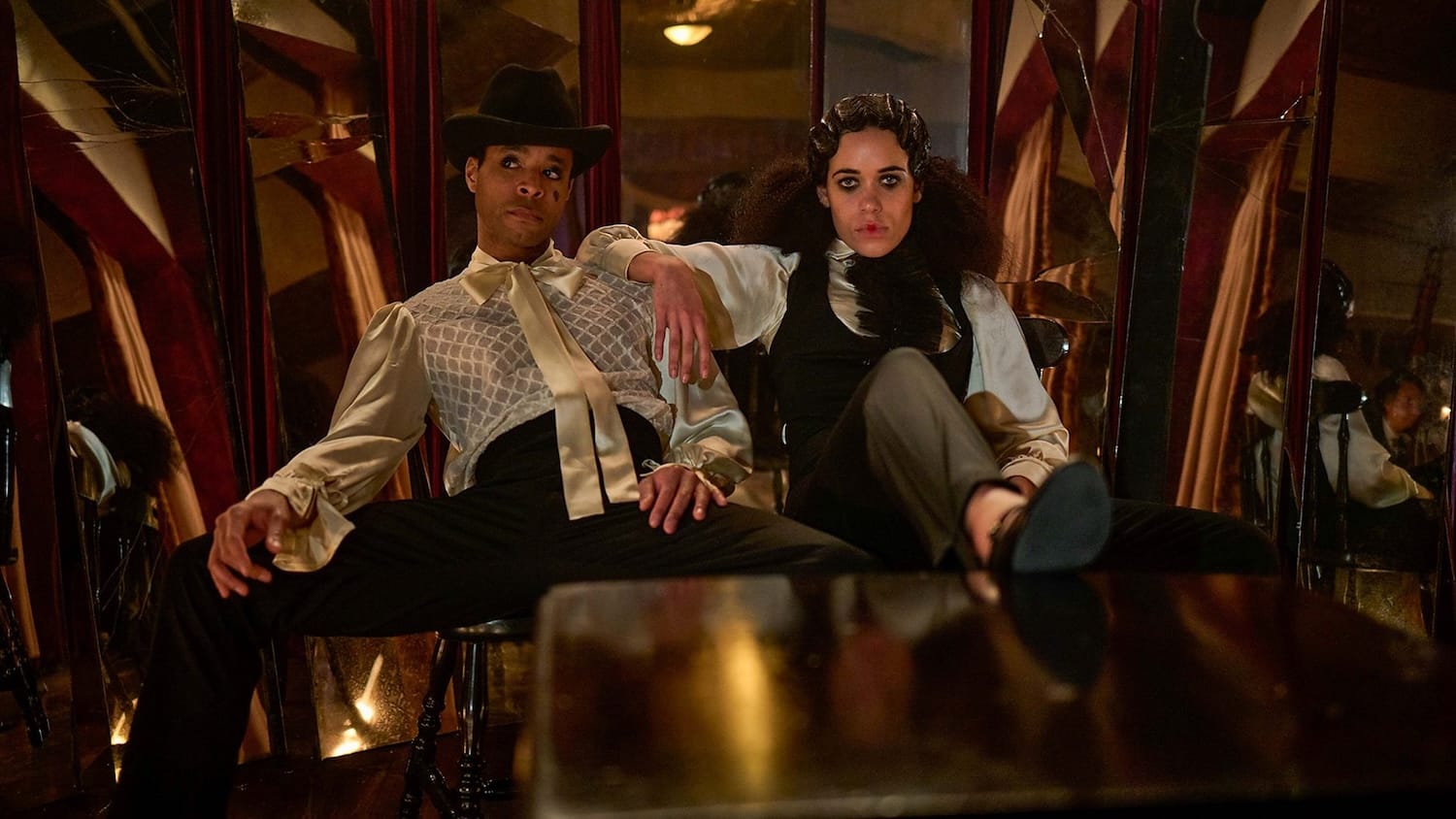 Umi Myers and Michael Duke in "Dope Girls"