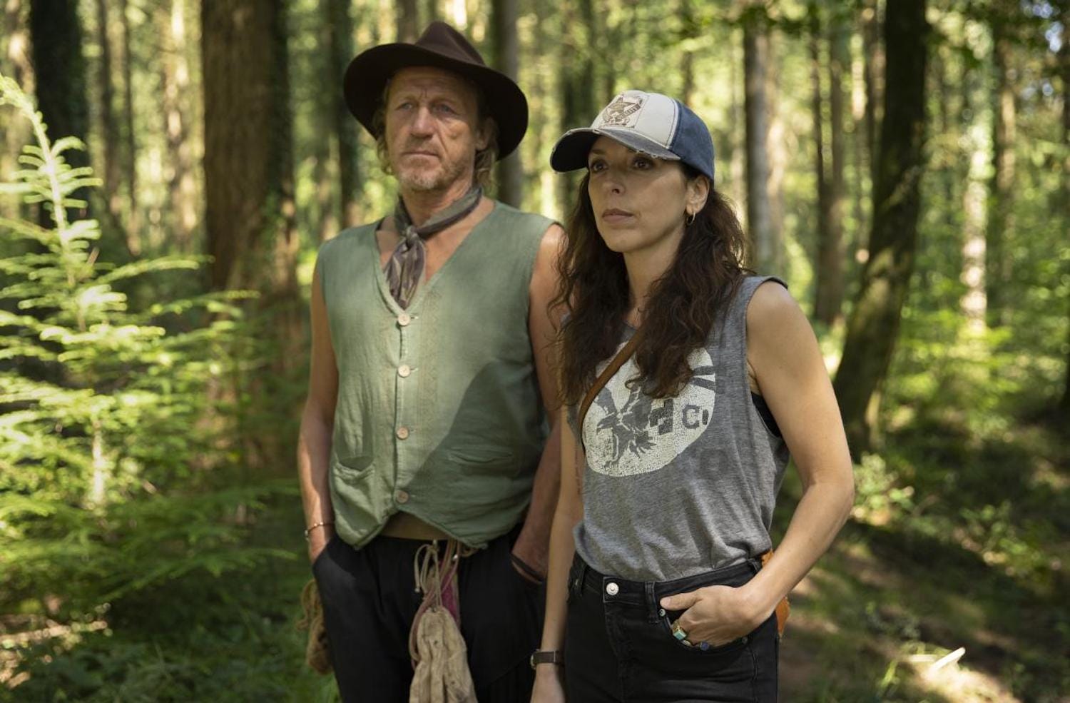 Bridget Christie and Jerome Flynn in "The Change"