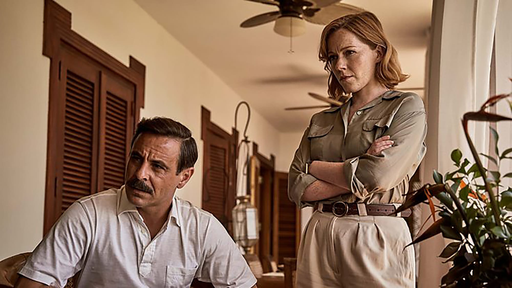 Emun Elliott as DS Tony Brightwell, Charlotte Spencer as DS Nikki Jennings in 'The Gold' Season 2