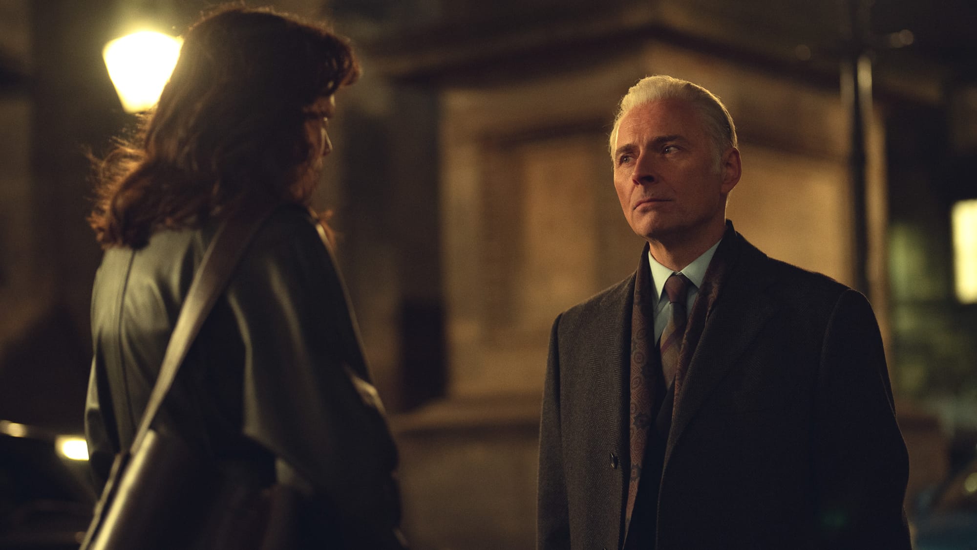 Chloe Pirrie as Merrit Lingard and Mark Bonnar as Stephen in 'Department Q'
