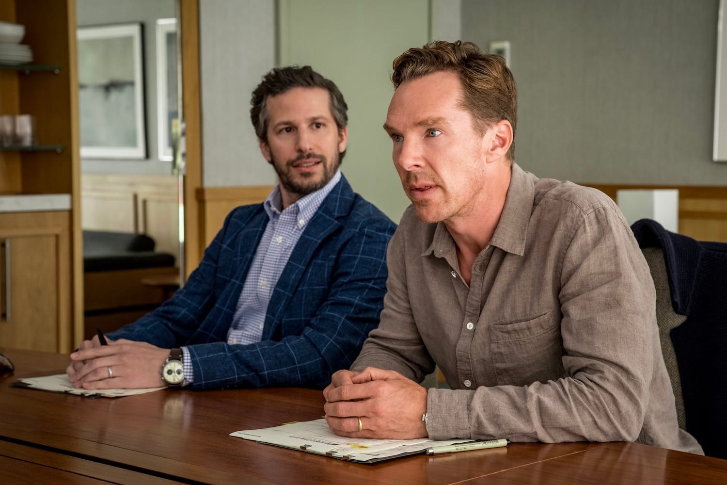 Benedict Cumberbatch and Andy Samberg in "The Roses"