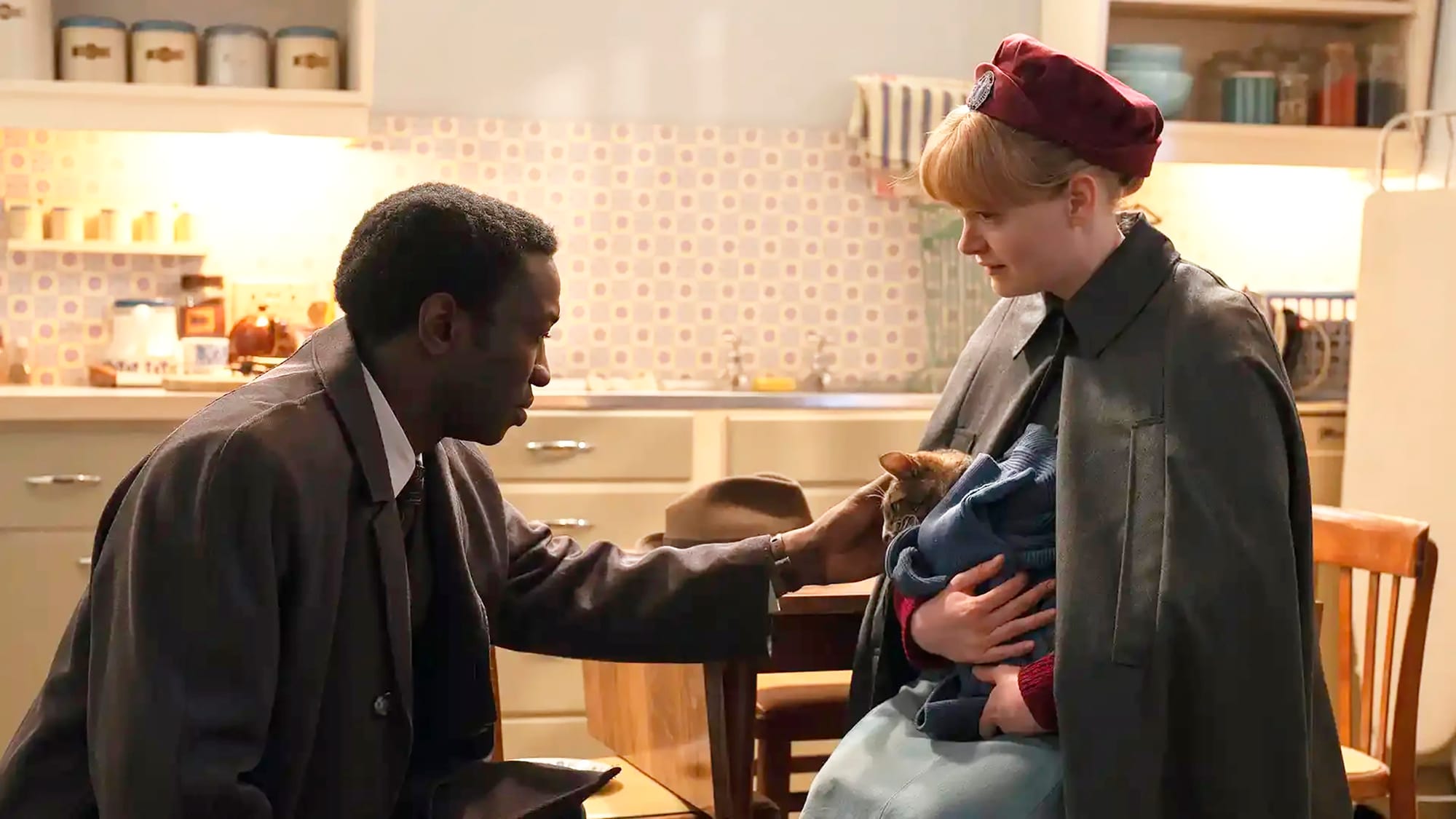 Zephryn Taitte as Cyril and Natalie Quarry as Rosalind in 'Call the Midwife' Season 14