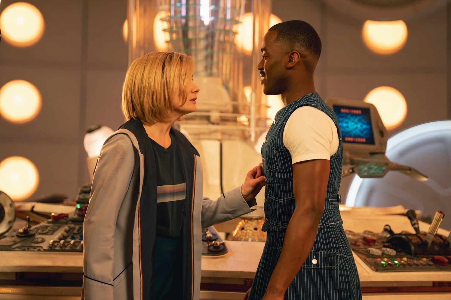 Ncuti Gatwa and Jodie Whittaker in "Doctor Who"