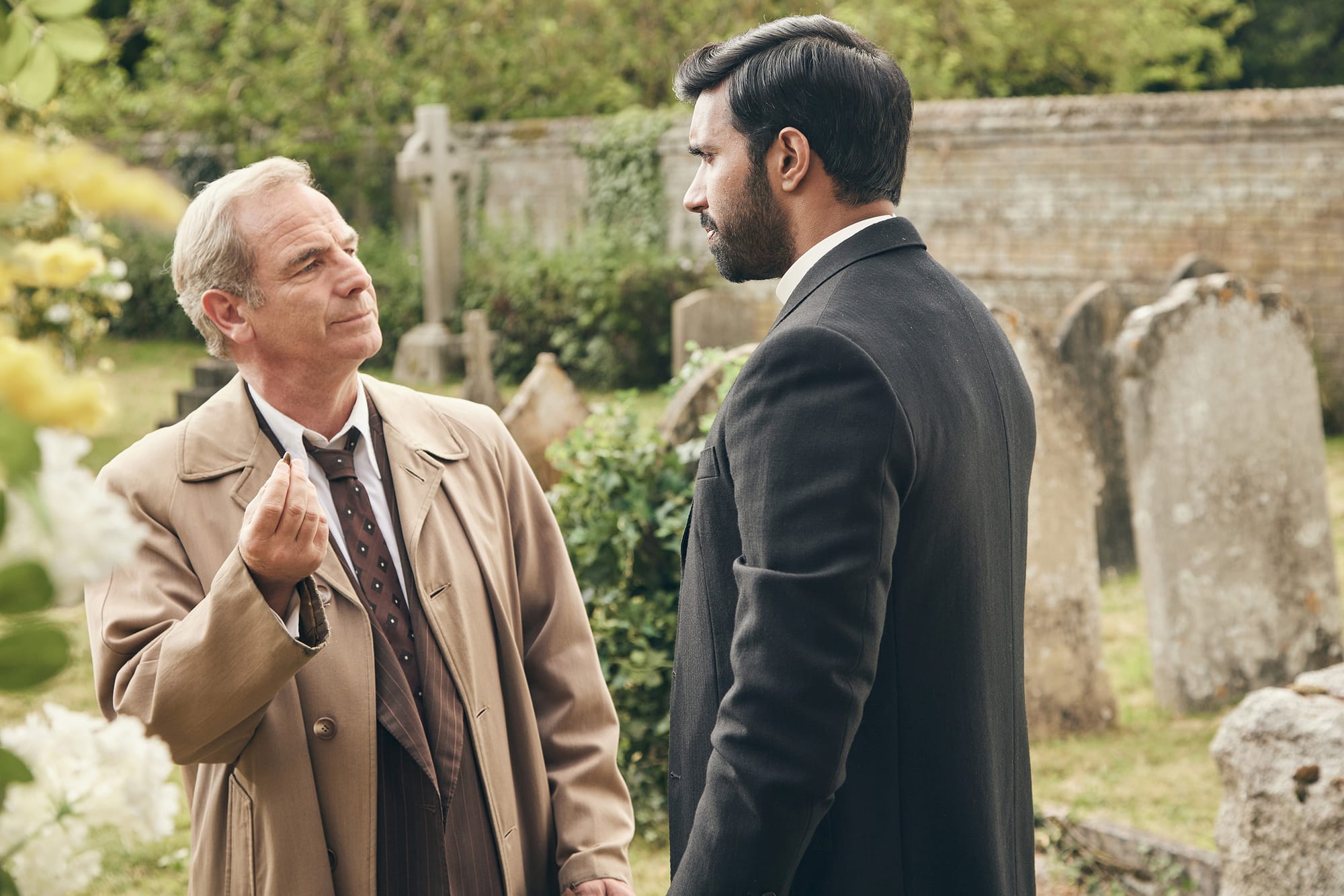 Robson Green and Rishi Nair in 'Grantchester' Season 10