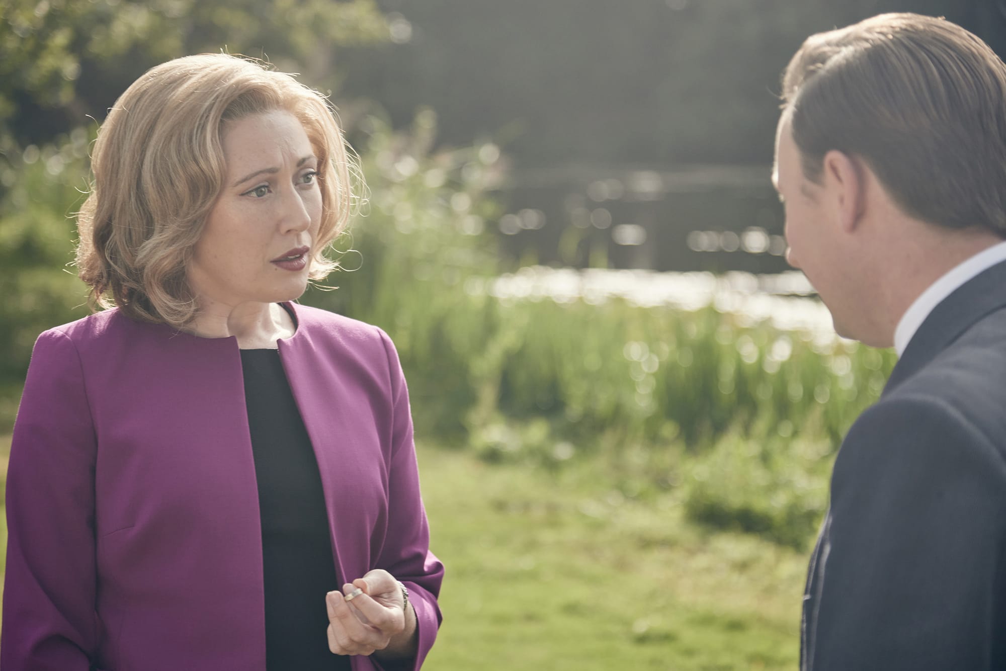 Melissa Johns and Bradley Hall in 'Grantchester' Season 10
