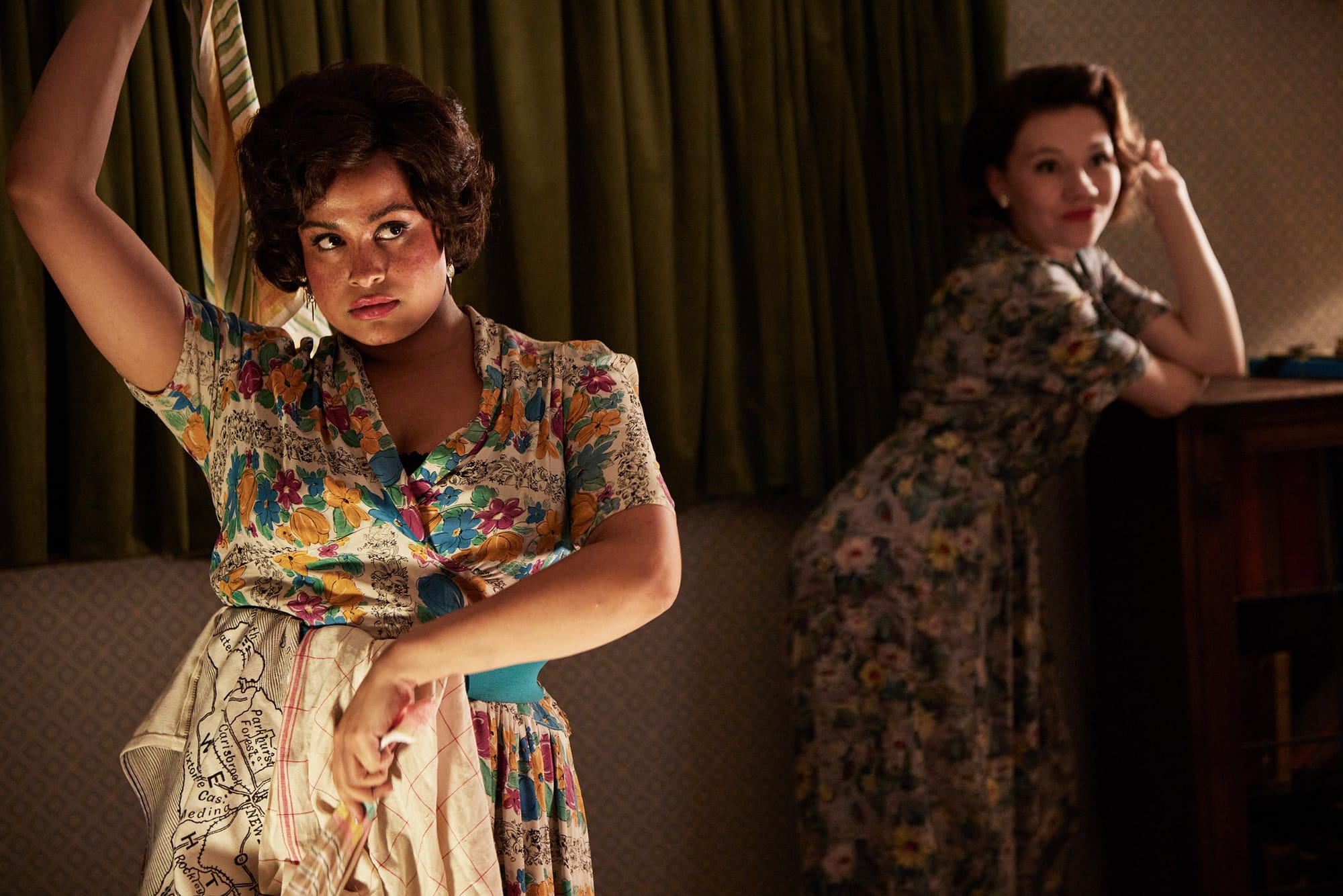 Gracie Oddie-James as Joan and Imogen Elliott as Kitty in 'Grantchester' Season 10