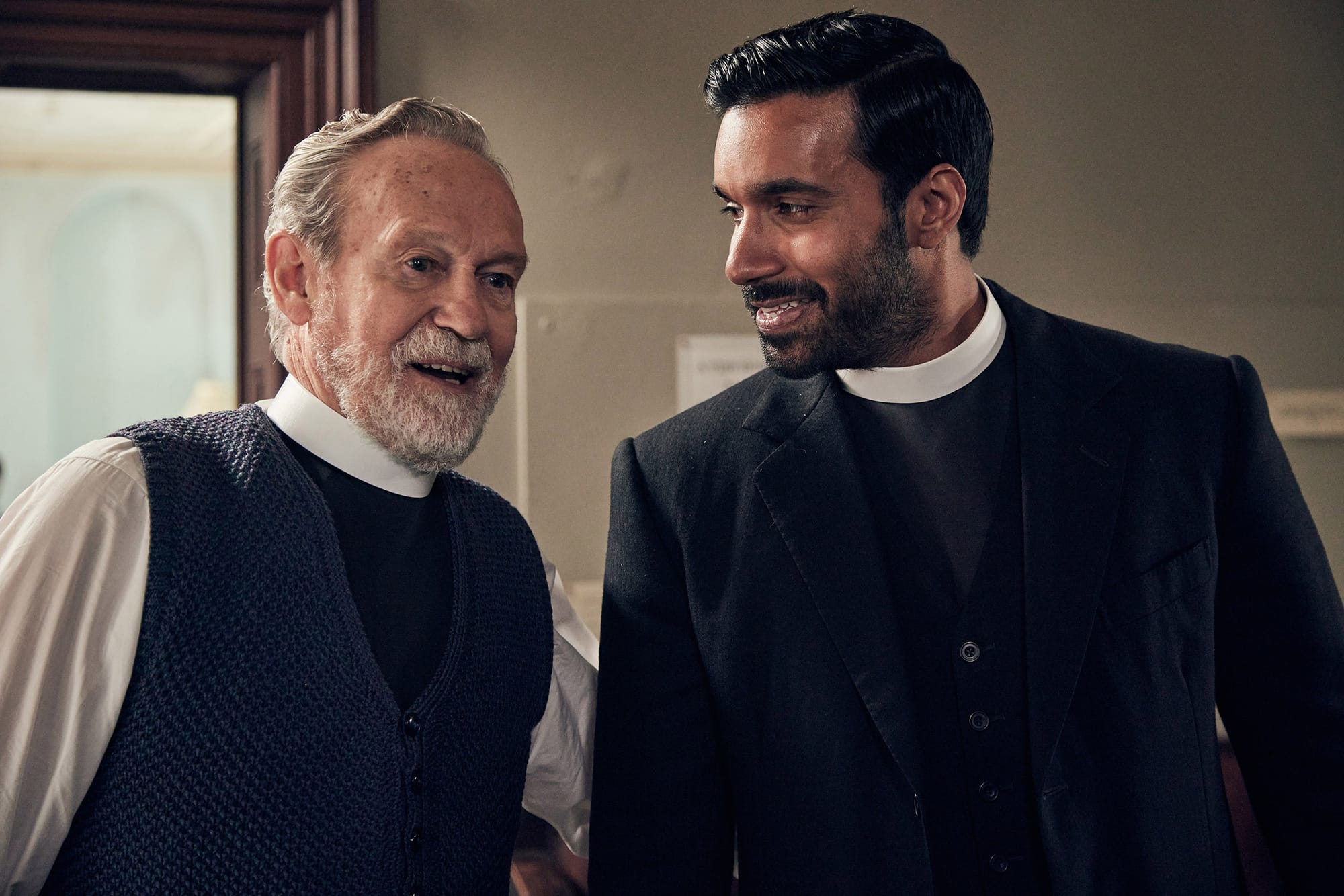Paul Copley and Rishi Nair in 'Grantchester' Season 10