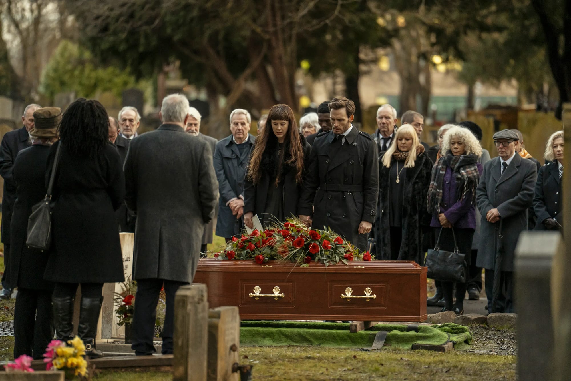 Alexandra Roach, Sam Claflin, and Kate Ashfield in 'Lazarus'