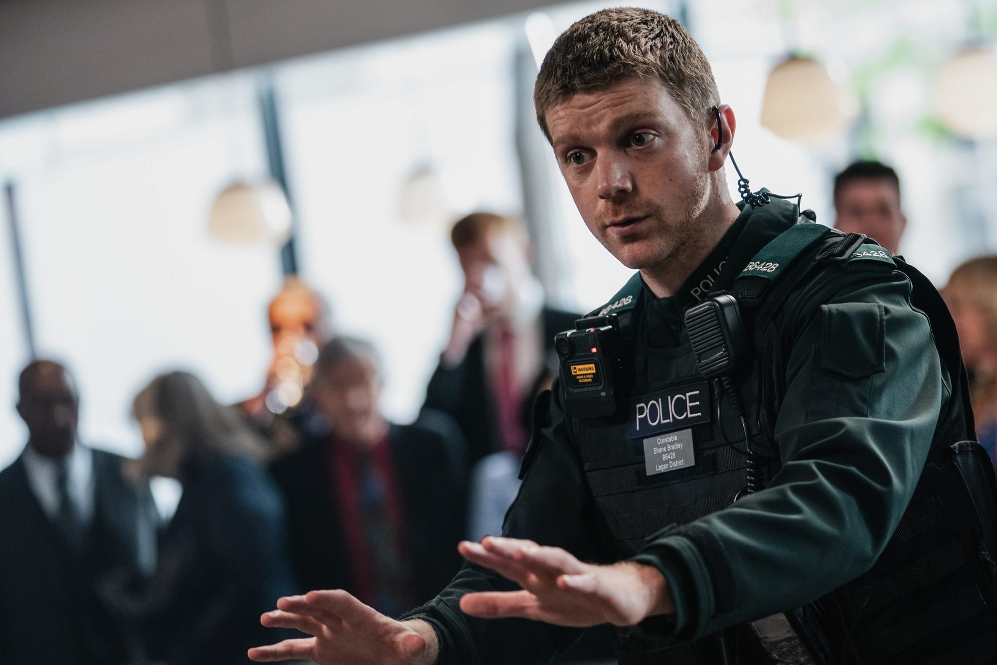 Frank Blake as Shane Bradley in 'Blue Lights' Season 3