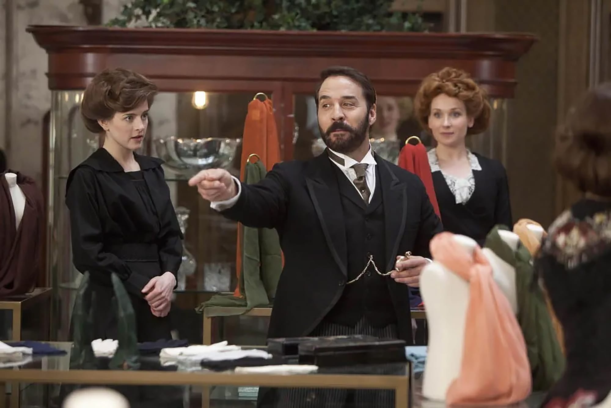 Jeremy Piven and Aisling Loftus in 'Mr Selfridge' Season 1
