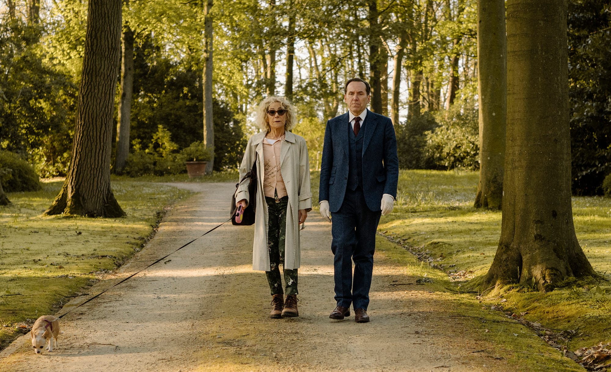 Ben Miller as Jasper Tempest and Zoë Wanamaker as Zelda Radclyffe in 'Professor T' Season 4