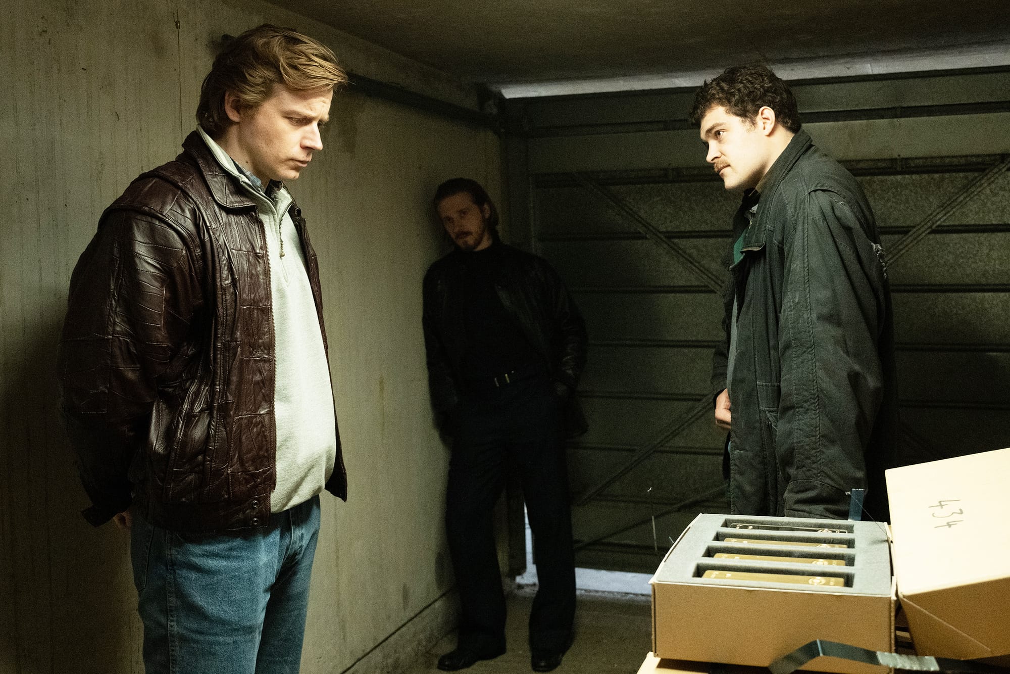 Jack Lowden, Adam Nagaitis, and Frankie Wilson in 'The Gold' Season 1