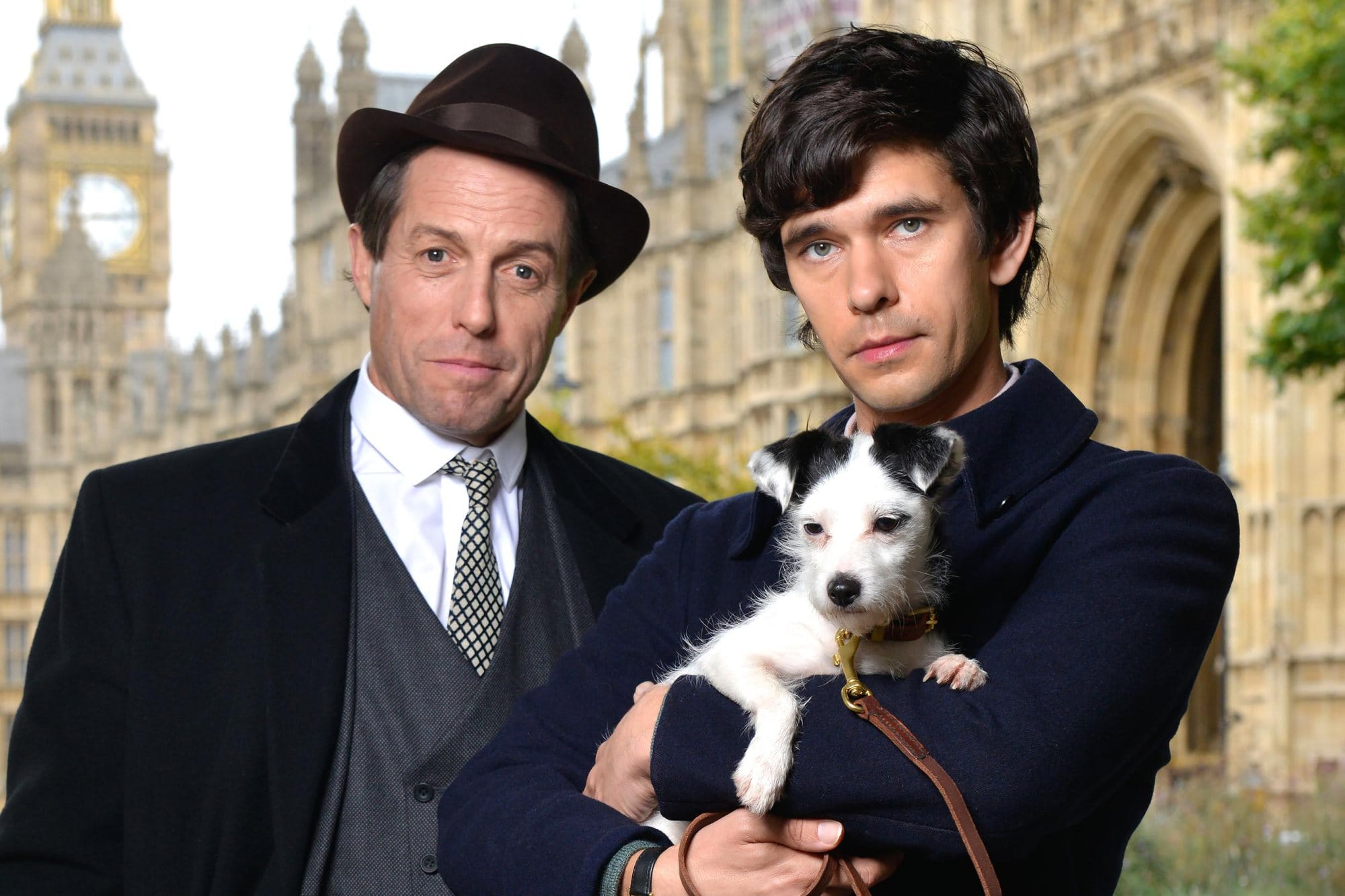 Hugh Grant and Ben Whishaw in "A Very English Scandal"