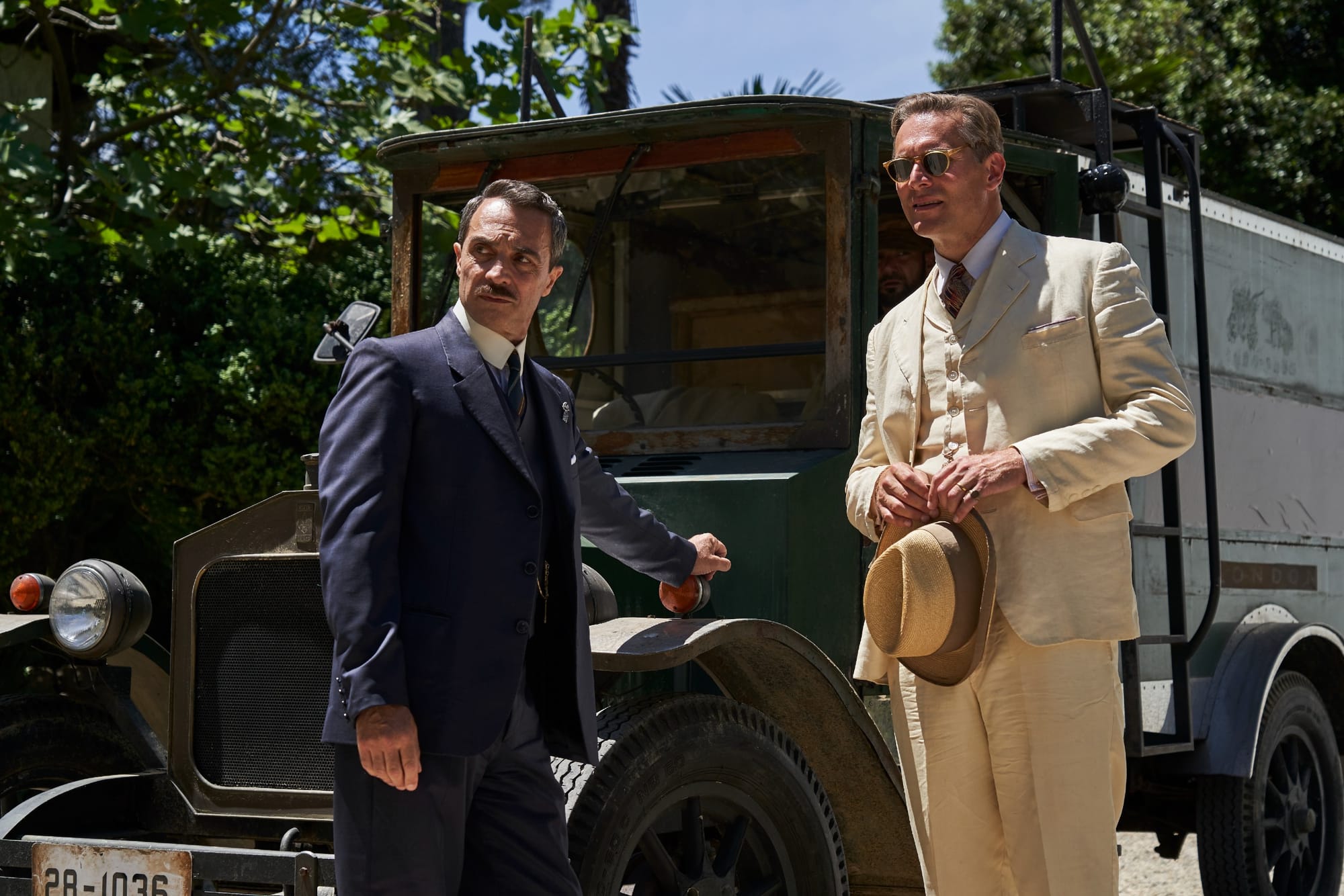 Pasquale Esposito as Vincenzo Danioni and Mark Umbers as Cecil Ainsworth in 'Hotel Portofino' Season 1