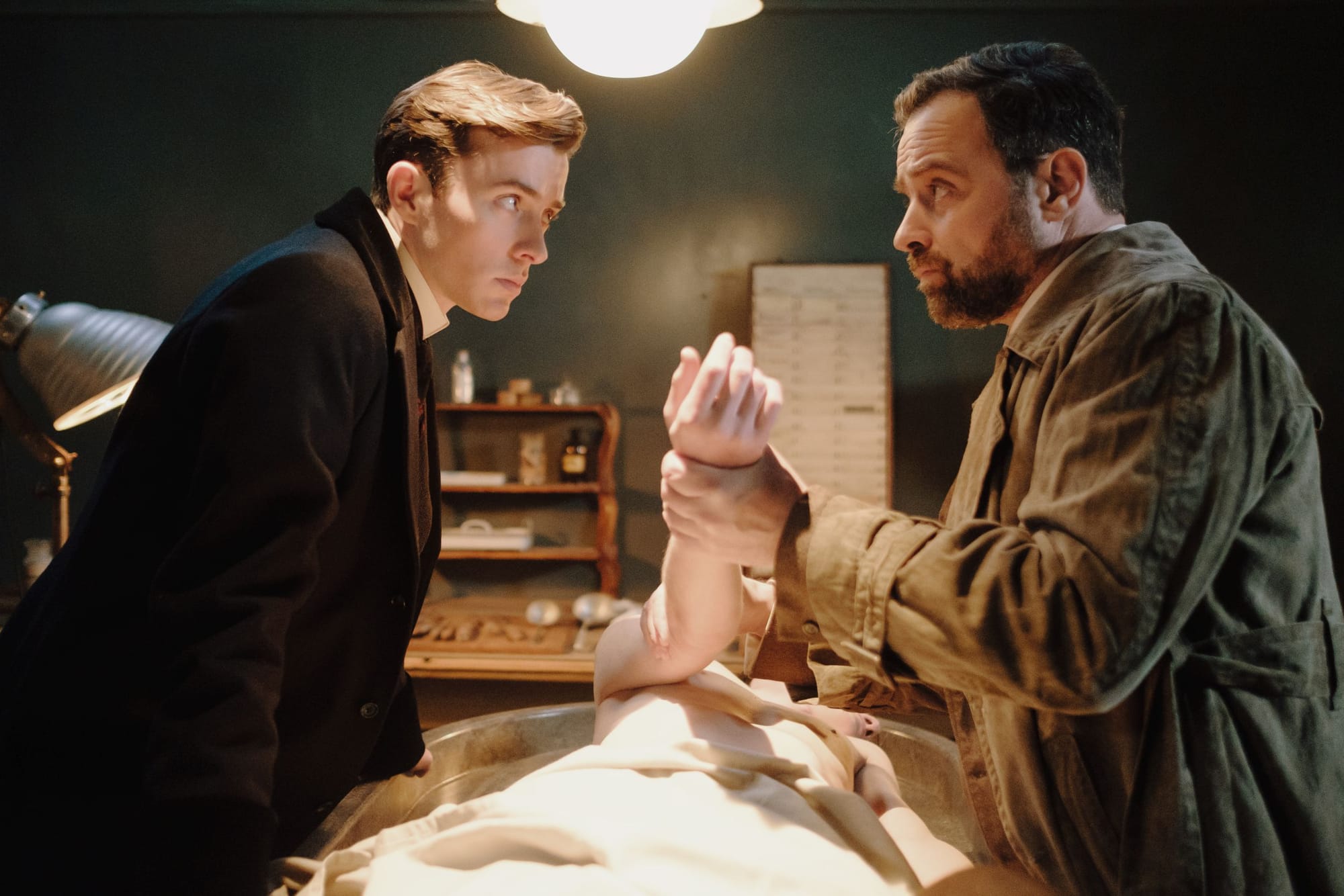 Matthew Beard as Max and Juergen Maurer as Oskar in 'Vienna Blood' Season 1
