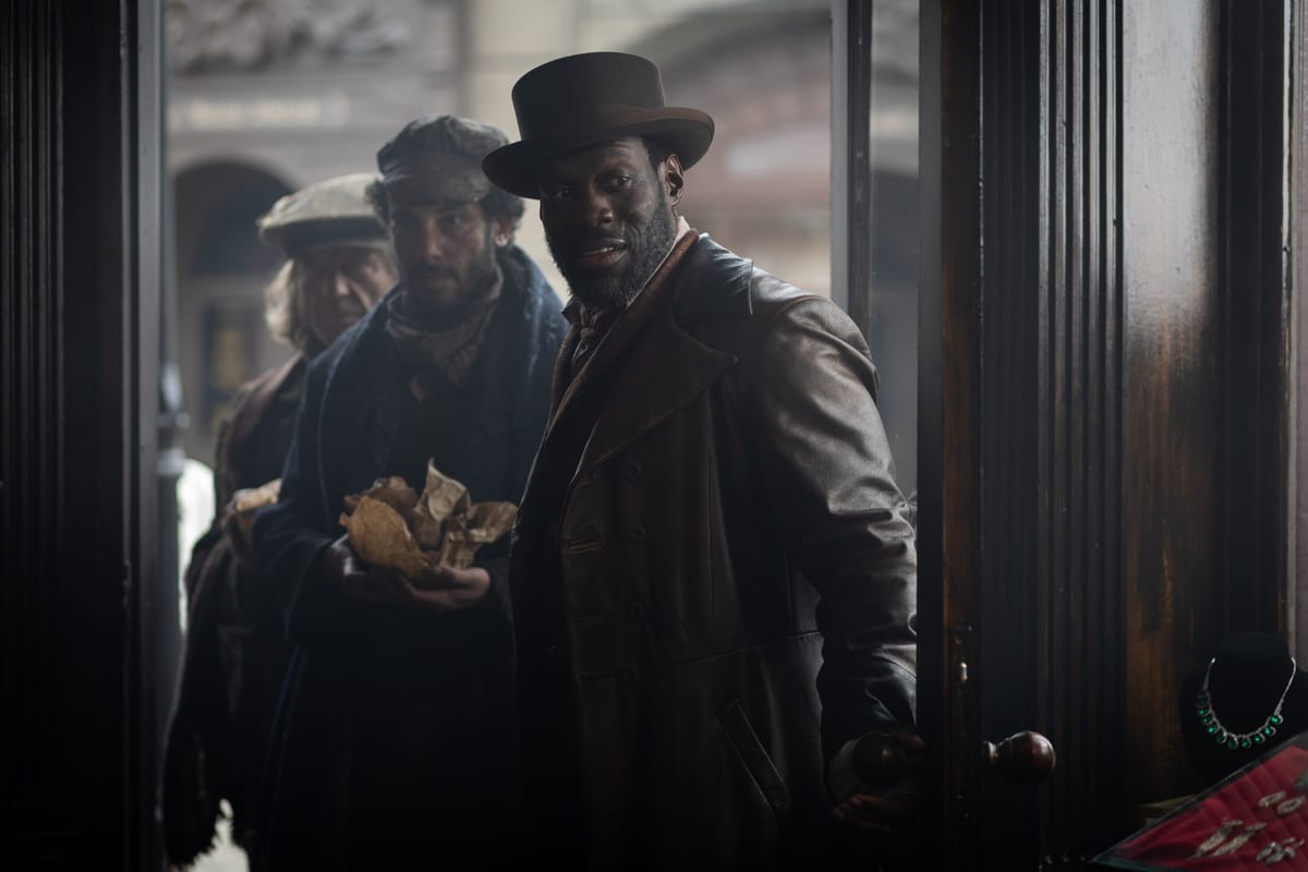 Ansu Kabia as Moses Valentine in "Miss Scarlet" Season 6 